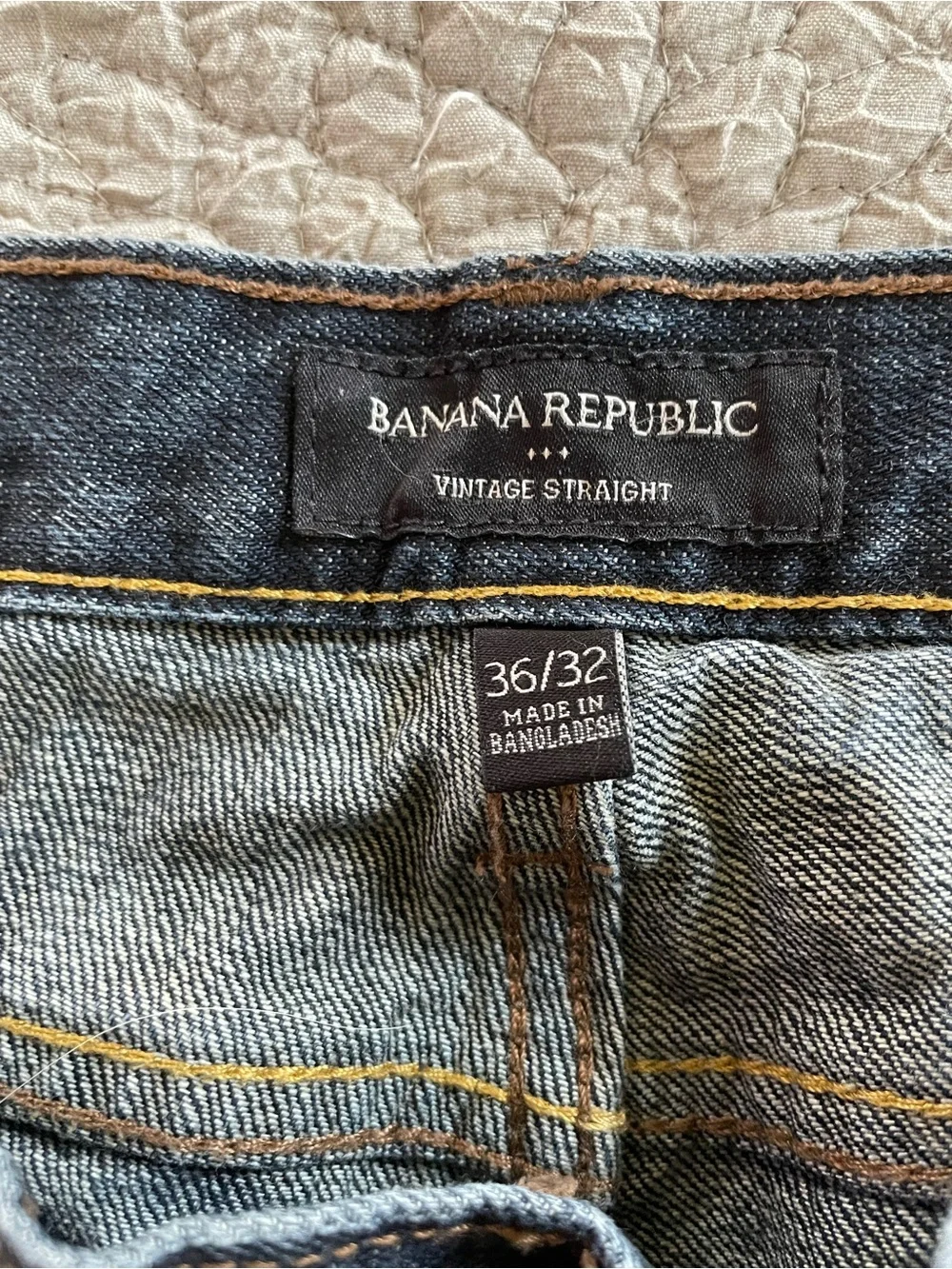 Banana Republic Jeans Classic Vintage Straight 36x32 Indigo Blue Denim Mens